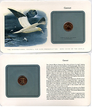 Гернси 1 пенни 1979 СЕРИЯ МОНЕТЫ МИРА С ИЗОБРАЖЕНИЕМ ПТИЦ, В ОРИГИНАЛЬНОМ БУКЛЕТЕ С ОПИСАНИЕМ KM 27 бронза UNC 5121-5