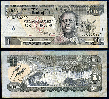 Эфиопия 1 быр ED 1998 AD 2006 Pick 46 d бумага 8592-3-1-2