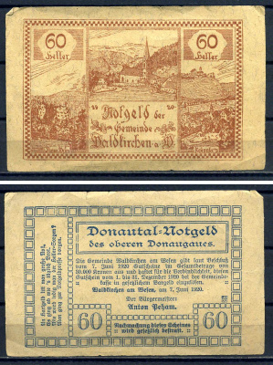 Вальдкирхен-ам-Везен 60 геллеров 1920 бумага 7556-38-1-1