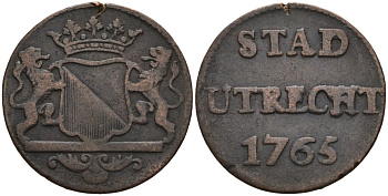 Утрехт (Utrecht), Нидерланды 1 дуит 1765 KM 91 медь 4577-234