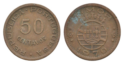 Португальский Тимор 50 сентаво 1970 KM 18 бронза 4630-1147