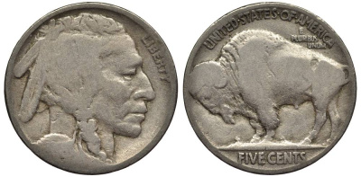 США 5 ЦЕНТОВ 1928 ИНДЕЕЦ, БИЗОН KM 134 медно-никель 27-634