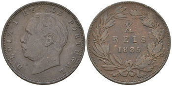 Португалия 10 реалов 1885 Луиш I (1861-1889) KM 526 бронза 4171-1111