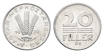 Венгрия 20 филлеров 1989 BP KM 573 алюминий 4668-156