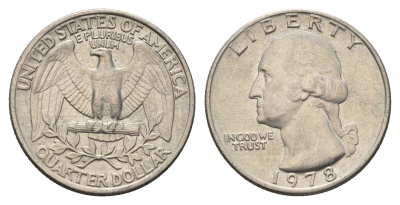 США 25 центов (квотер, 1/4 доллара) 1978 Вашингтон KM 164a медь плакированная медно-никелем 4673-1056