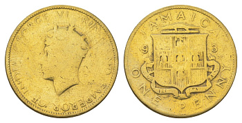 Ямайка 1 пенни 1937 KM 29 никель латунь 4628-415