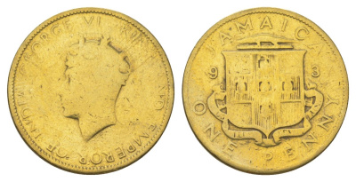 Ямайка 1 пенни 1937 KM 29 никель латунь 4628-415