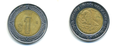 Мексика 1 песо 2007 KM 603 биметалл 176-1251