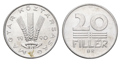 Венгрия 20 филлеров 1990 BP KM 676 алюминий UNC 4668-216
