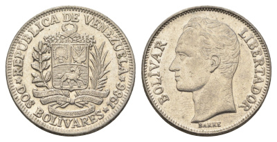 Венесуэла 2 боливара 1986 Симон Боливар Y 43 никель 4662-932