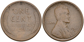 США 1 цент 1919 S, Линкольн KM 132 бронза 4576-257
