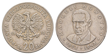 Польша 20 злотых 1975 Марсель Новотко Y 69 медно-никель 4654-1021