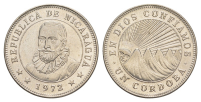 Никарагуа 1 кордоба 1972 KM 26 медно-никель UNC 4641-333