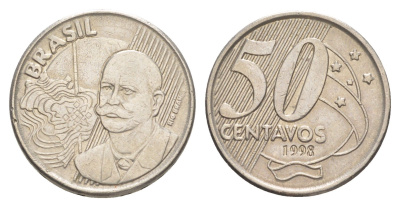 Бразилия 50 сентаво 1998 KM 651 медно-никель 4642-1137