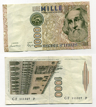 Италия 1000 лир 1982 Дворец дожеи?, Марко Поло Pick 109a 6279-3-3-2