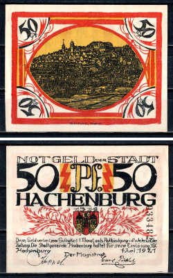 Хахенбург (Пруссия, Гессен-Нассау) 50 пфеннигов 1921 7556-72-4-2