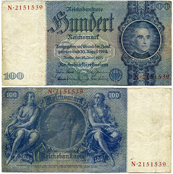 Германия 100 рейхсмарок 1935 Юстус фон Либих Pick 183 а  бумага   435-6-1-2