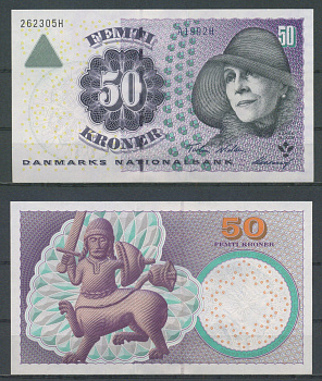 Дания 50 крон 1999 Pick 55 a (2) бумага UNC (пресс) 2198-8-2-1