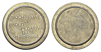 Италия жетон для равлечений диаметр 24 мм, вес 5,5 гр нержавеющая сталь 4670-817