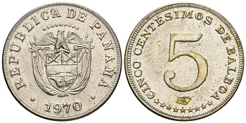 Панама 5 сентесимо 1970  KM 23.2 медно-никель    4610-333