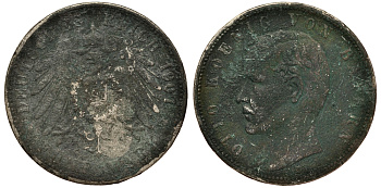 Бавария 5 марок 1907 Отто (1886-1913) Weege 47, J. 46, KM 512 серебро 3711-1523