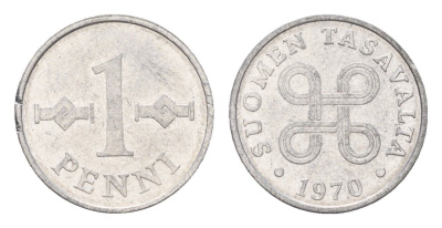 Финляндия 1 пенни 1970 KM 44a алюминий 4617-464