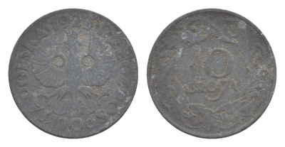 Польша 10 грошей 1923 Y 36 цинк 4636-414