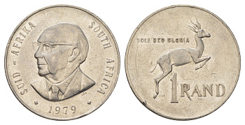 ЮАР 1 ранд 1979 Окончание президентства Николааса Дидерихса KM 104 никель aUNC 3897-1224