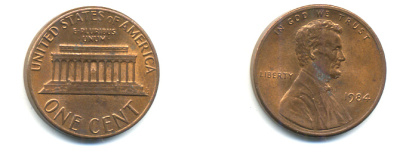 США 1 ЦЕНТ 1984 ЛИНКОЛЬН KM 201b цинк плакированный медью 179-366