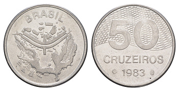 Бразилия 50 крузейро 1983 KM 594.1 нержавеющая сталь UNC 4642-1233