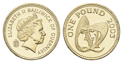 Гернси 1 фунт 2003 KM 110 никель латунь UNC 4660-846