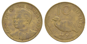 Гамбия 10 бутут 1971 KM 10 никель латунь 4641-1214