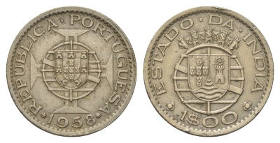 Португальская Индия 1 эскудо 1958 KM 33 медно-никель 4624-741