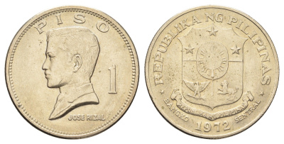Филиппины 1 песо (писо) 1972 Хосе Рицаль KM 203 медь цинк никель UNC 4667-546