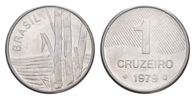 Бразилия 1 крузейро 1979 KM 590 нержавеющая сталь UNC 4644-463