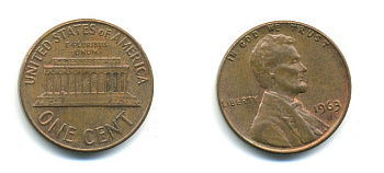 США 1 ЦЕНТ 1963 ЛИНКОЛЬН KM 201 медь цинк 76-566