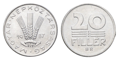 Венгрия 20 филлеров 1987 BP KM 573 алюминий 4668-133