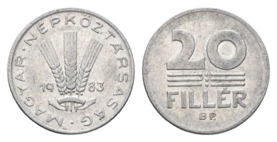 Венгрия 20 филлеров 1983 BP KM 573 алюминий 4664-1163