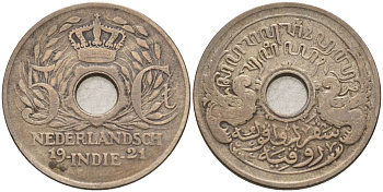 Нидерландская Ост-Индия 5 центов 1921 KM 313 медно-никель 4592-942