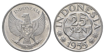 Индонезия 25 сен 1955 KM 11 алюминий UNC 4624-945