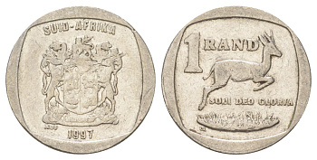 ЮАР 1 ранд 1997 KM 164 медь плакированная никелем 4627-336