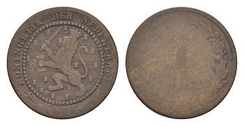 Нидерланды 1 цент 1897 Вильгельмина (1890-1948) KM 107 бронза 71-1061
