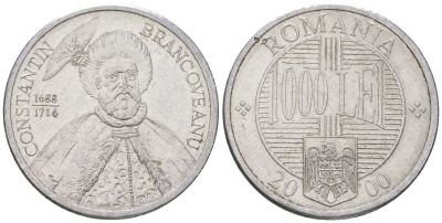 Румыния 1000 леев (лей) 2000 KM 153 алюминий 4584-415