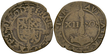 Льеж, Бельгия 1 лиард ND (1610-1612) Эрнст Баварский KM 10 медь 4146-1036