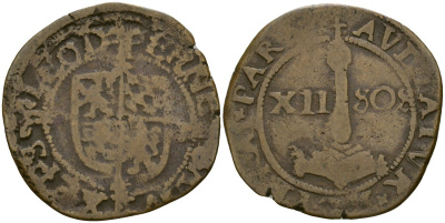 Льеж, Бельгия 1 лиард ND (1610-1612) Эрнст Баварский KM 10 медь 4146-1036