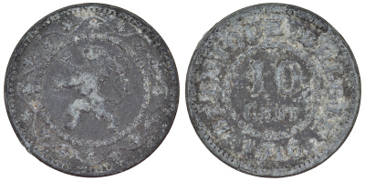 Бельгия 10 сантимов 1916 KM 81 цинк 4121-112