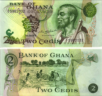 Гана 2 седи 1978 работа в поле Pick 14 c бумага UNC (пресс) 6299-53-2-1