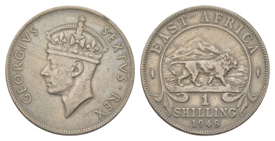 Британская Восточная Африка 1 шиллинг 1948 Георг VI (1936-1952) KM 31 медно-никель 4626-723