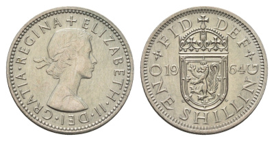Великобритания 1 шиллинг 1964 Елизавета II (1952-2022), Шотландский герб KM 905, Spink 4148 медно-никель UNC 4121-934