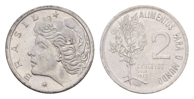 Бразилия 2 сентаво 1975 ФАО - Соя KM 586 нержавеющая сталь UNC 4687-1024